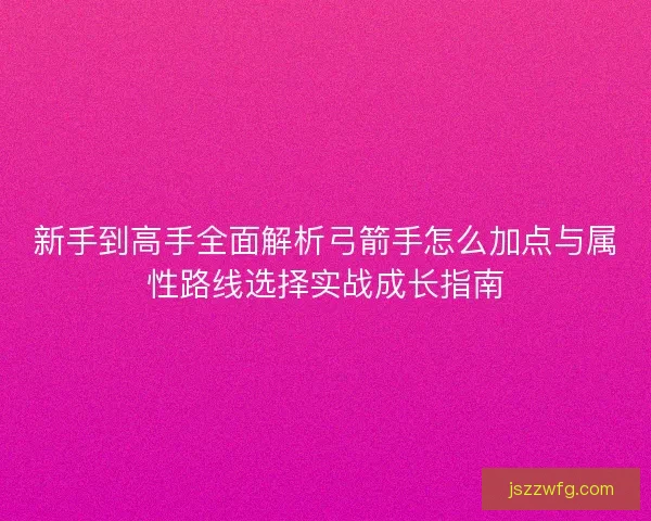 新手到高手全面解析弓箭手怎么加点与属性路线选择实战成长指南